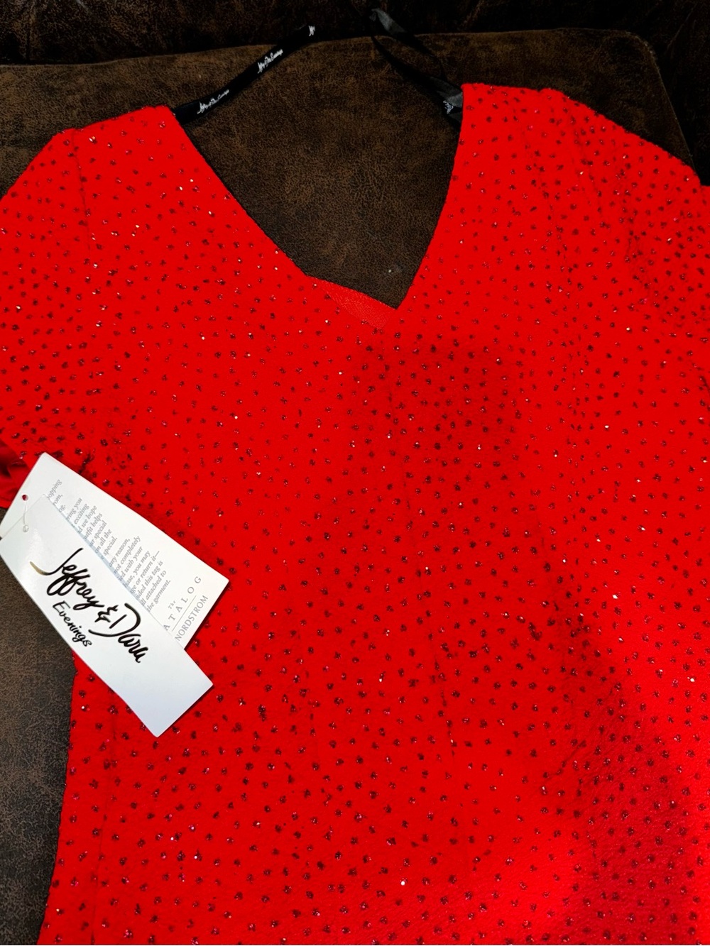 Vintage Jeffrey & Dara Evenings Red Sparkle Midi Dress Tom Barra